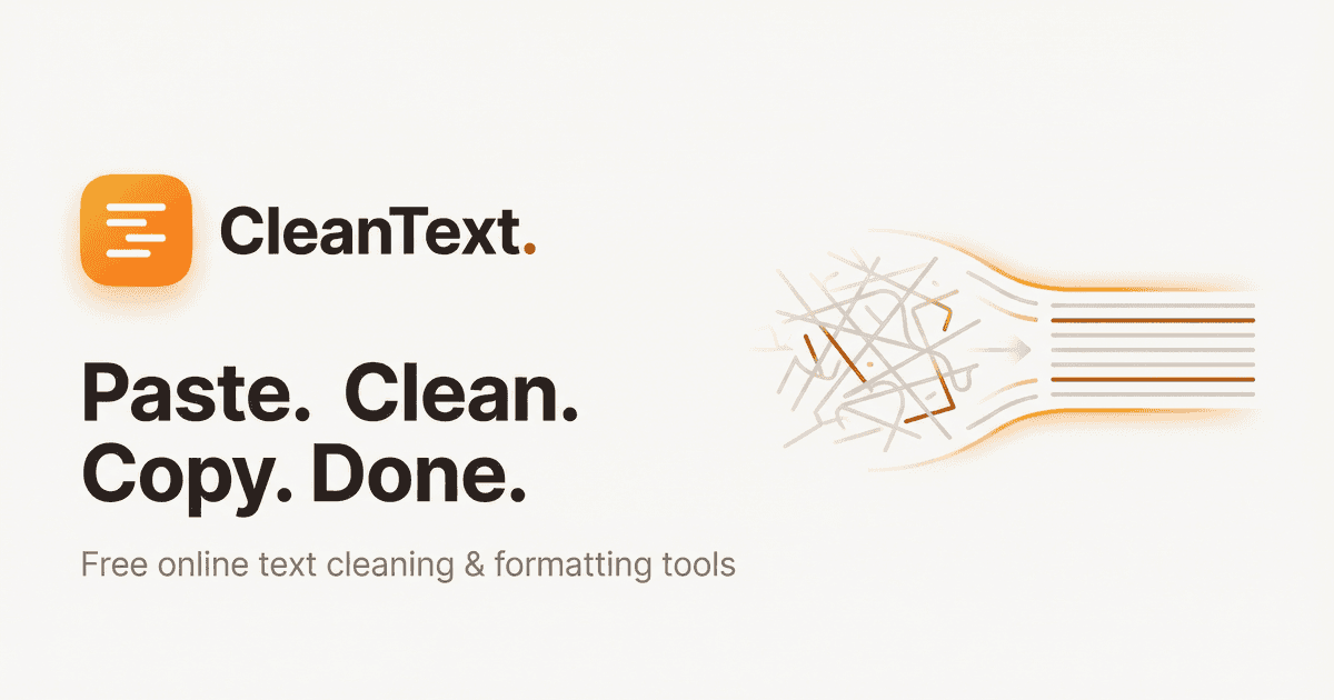 Remove Line Breaks Online — Free Text Tool | CleanText | CleanText